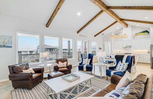 City-by-the Sea House | Newly constructed, canal-front home with private dock, covered deck, pool & W/D