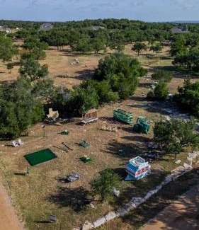 Spicewood House | Newly Renovated Camper with Fresh Decor and Tiny Deck in Texas