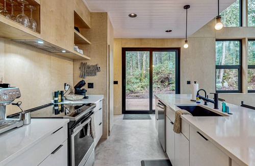 Burley House | Nordic-style home in the forest with private beach access, seasonal pool/hot tub