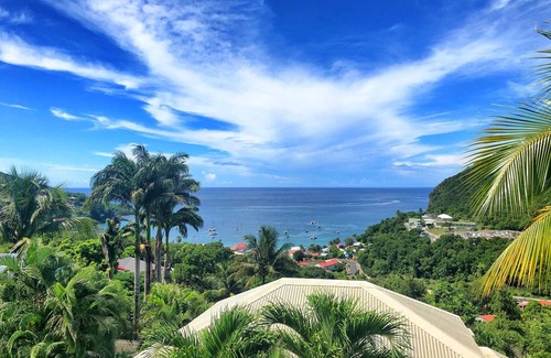 Deshaies Apartment | "O Coeur de Deshaies", Grande Anse. Sea view, swimming pool, air conditioning.