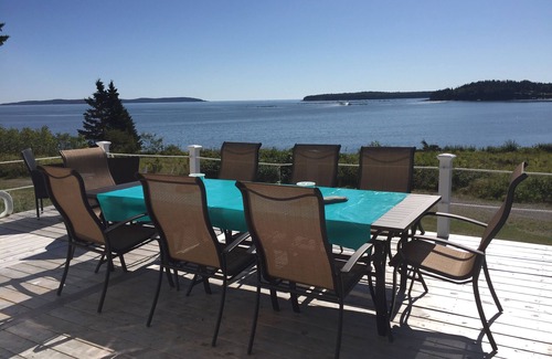 Machiasport House | Oceanfront -10 rm-6 BR-2BA - Sleeps 15 lg deck - outdoor shower- Beach
