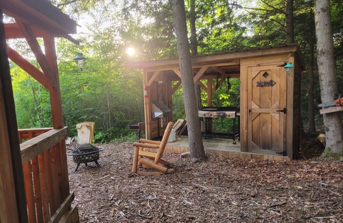 Rome Cabin | Off Grid Cabin nestled in the woods next to a stream at the base of Tug Hill