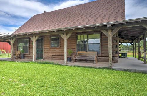 Carmine House | On Farm Rustic Carmine Log Cabin with Porch!