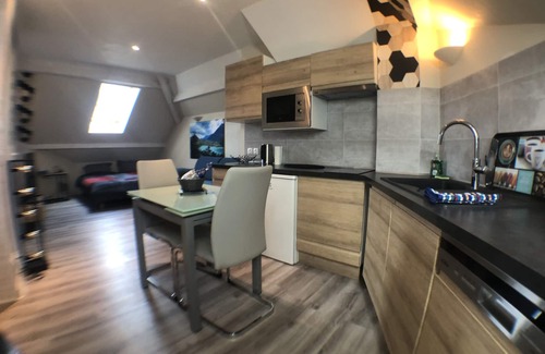 Duingt Apartment | On the shore of Lake Annecy, Loft-style accommodation in a residence with private beach