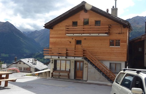 St. Luc Apartment | Outside : flat on the 1st floor of a chalet, for 4 persons, balcony, garden with garden furniture -I