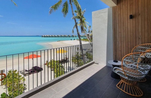 Farukolhufushi Island Hotel | Overwater Studio with Balcony & Rock-Inspired Style