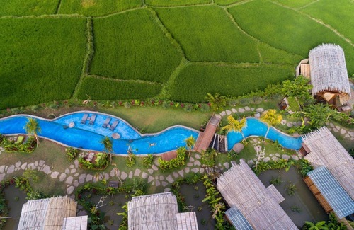 Peliatan Villa | Panoramic views of rice field Bee House Ubud