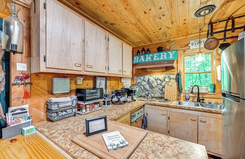 Roaring Gap Cabin | Patio & Fire Pit: Charming Cabin in Roaring Gap!