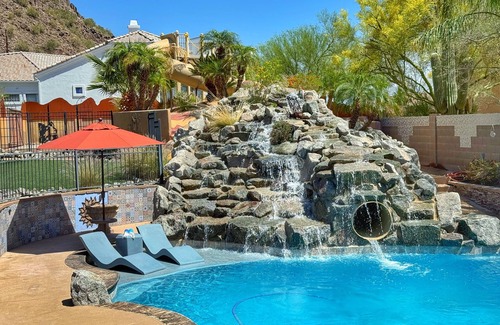 East Mesa House | Pickleball Court! +GIANT Pool w/Waterslide! Game Room, Hot Tub, Golf+