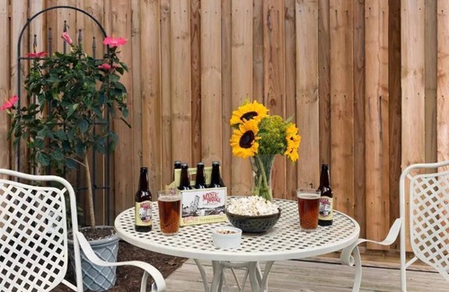 Ledyard Cottage | Plan Your Escape to the Cottage! Minutes to Mystic, Connecticut. This pet-friendly retreat has a private fenced-in rear garden patio. Your stay includes organic breakfast, firepit, hammock, and onsite hiking trails. Up to 2 well-behaved pets welcome!