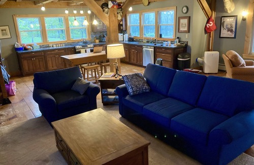 Pawlet House | Post/Beam farmhouse with gorgeous views, a hot tub, no cleaning fees and sheep!