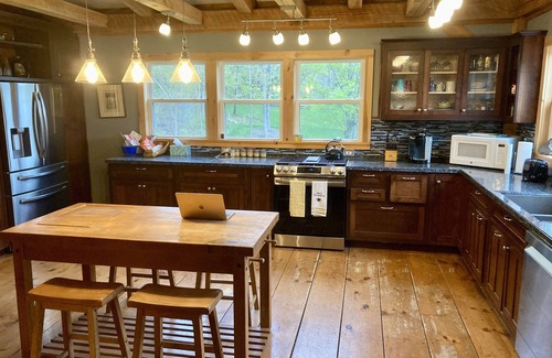 Pawlet House | Post/Beam farmhouse with gorgeous views, a hot tub, no cleaning fees and sheep!