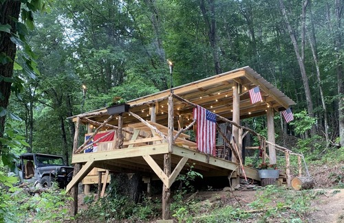 Clyde Cabin | Primitive Cabin and Hot Tub Pavilion