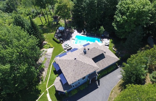 Sainte-Adele House | Private 5-Acre Estate with Pool, Spa, Sauna & Mountain Views