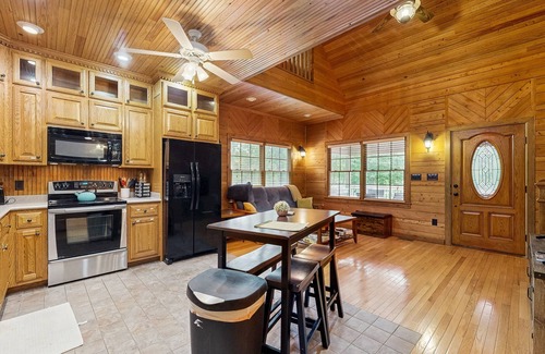 Wise Cabin | Private lakefront hideaway with dock, swing bench, remote work desk, & AC