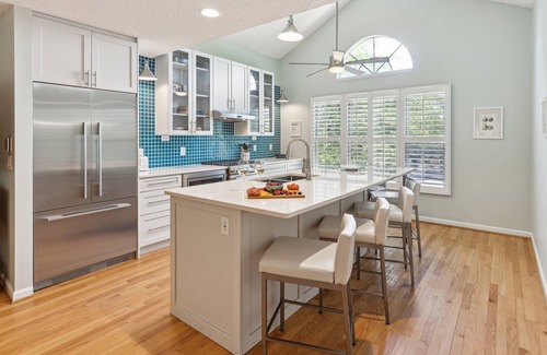 Sunset Point House | Private Oasis with a Large Saltwater Pool Close to Everything - Screened Porch and Deck Open Concept