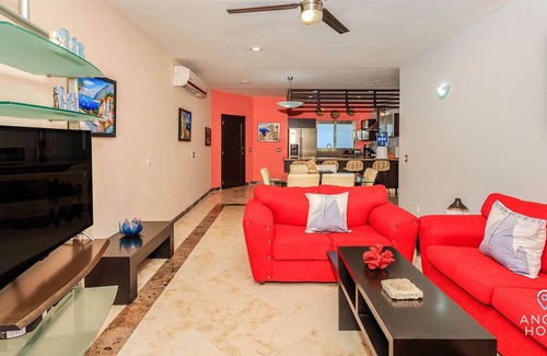 Playacar Condo | Private Rooftop Jacuzzi & Lounge + Big Pool Onsite