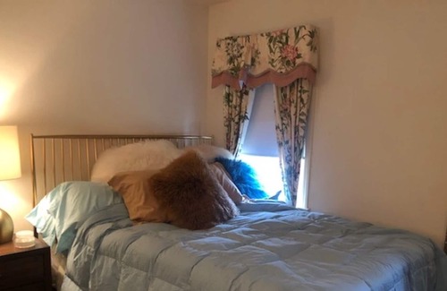 Darien House | Quiet restful sunny with new marble bathroom and luxury queen mattress.