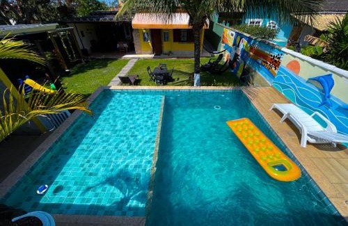 Unamar House | Recantos Pinheiros - Casa inteira, até 15 hóspedes - Piscina privativa, sinuca, ar condicionado e TVs nos 4 quartos - Condomínio Orla 500, lado praia - Unamar, Cabo Frio-RJ