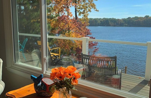 Sister Lakes House | Relax Lakefront-Stunning Lake Views in Popular Sister Lakes! Private Sand Beach!