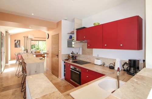 Vagnas House | Relax to the fullest in this idyllically located vacation home with pool.