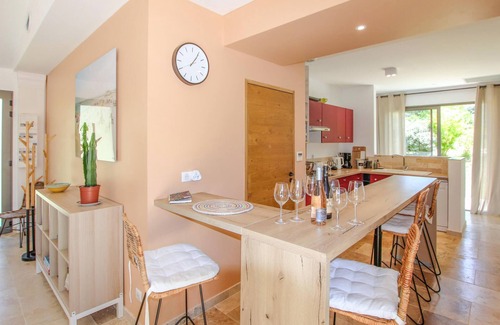 Vagnas House | Relax to the fullest in this idyllically located vacation home with pool.