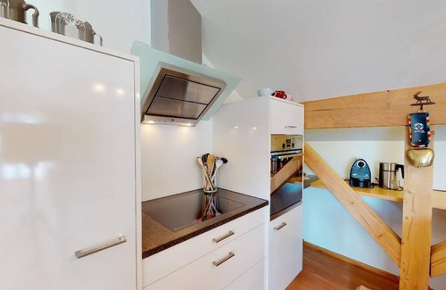 Pontresina Apartment | Renovated small loft furnished in alpine style perfect for couples or families.