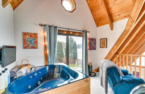 Newtonville House | Riverfront A-Frame Cabin in Troy with Pool and Dock!