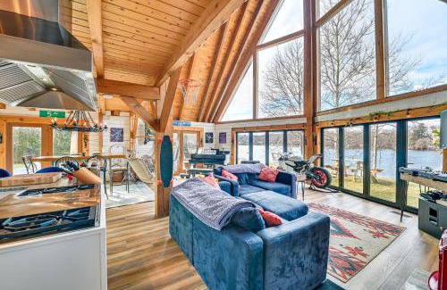 Newtonville House | Riverfront A-Frame Cabin in Troy with Pool and Dock!