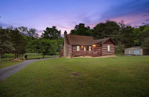 Fishers Hill House | Riverfront Log Cabin Hot Tub, Mtn Views & Hottub