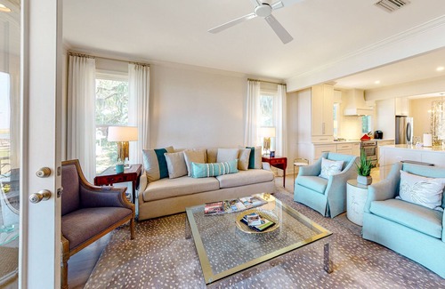 St. Simons Island House | Riverfront townhome with AC, porch, balcony, WiFi, & on-site pool & tennis