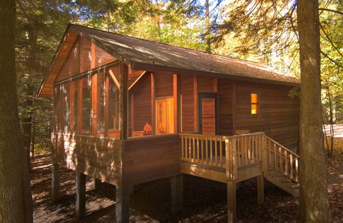 Lansing Cabin | Romantic Cabin 1 with Hot Tub on Screened porch next to National Park