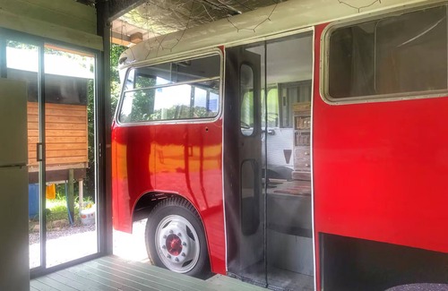 Verrierdale House | Ruby Baby Bus: Unique Glamping Escape with Shower & Kitchenette in Nature
