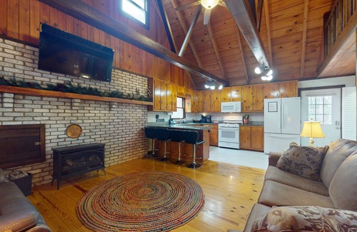 Epworth Cabin | Rustic Blue Ridge Cabin with Porch, Central AC and Gas Fireplace