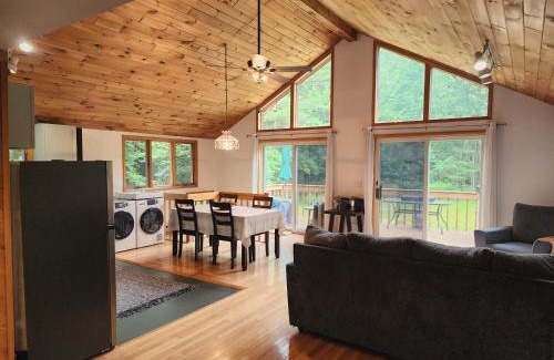 Prattsville Ski Chalet | Rustic Catskills Cabin with Hot Tub and Mountain Views