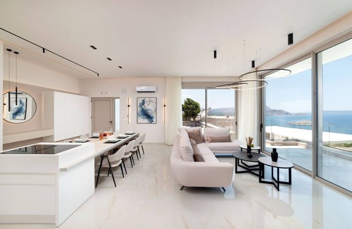 Plaka Apartment | Seaview Lux - Modern vacation rental with private pool in Plaka, Crete