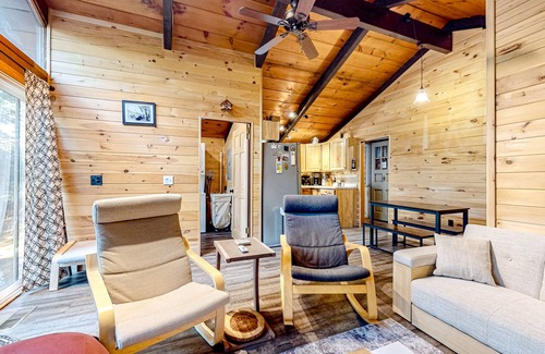 Center Conway House | Secluded, rustic, dog-friendly home with firepit, deck & woodstove