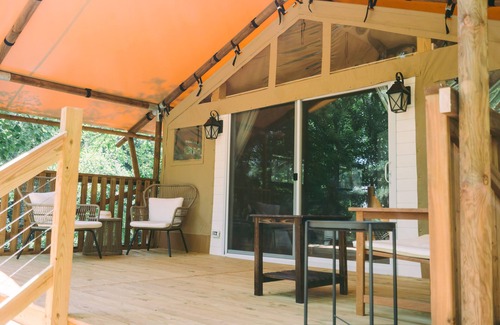 Taylorsville RV Rental | Shangri-La, Luxurious Lake Front Glamping Tent on Lake Hickory
