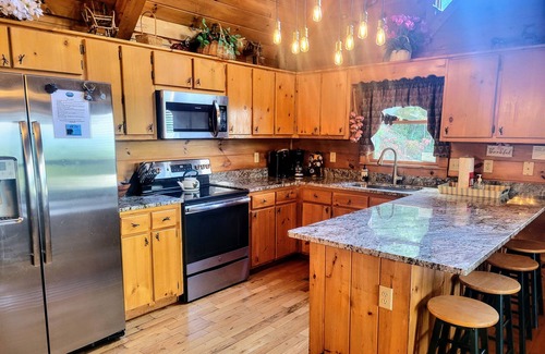 Ridgeline Vistas Cabin | Sky Blue View - Spectacular views, hot tub, game room, location & comfortable!