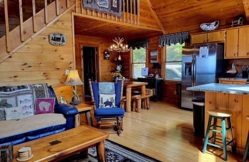Ridgeline Vistas Cabin | Sky Blue View - Spectacular views, hot tub, game room, location & comfortable!