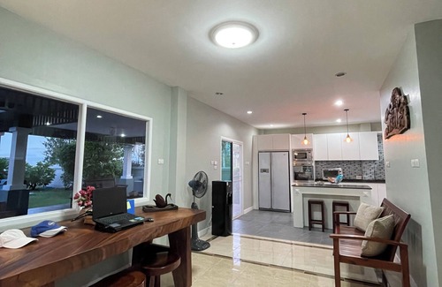 Kui Buri Villa | Spacious 5-bedroom beachfront in charming Kui Buri with AC, WiFi, pool. 3 villas
