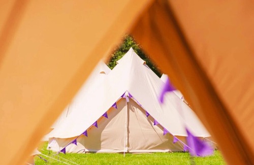 Danderhall RV Rental | Spacious Bell Tent Nestled in Our Orchard Field at Edinburgh Festival Glamping!