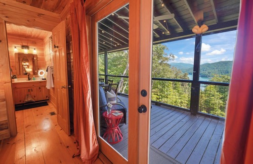 Necowa Cove Cabin | Spacious Cabin with Fire Pit, Hot Tub & Game Room!