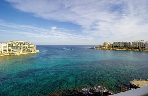 St. Julian's Apartment | Spinola Bay Seafront 3-bedroom Apt with large seafront terrace