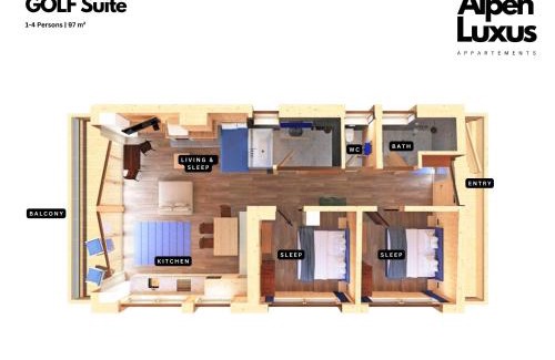 Uderns Apartment | SportLodge GOLF SUITE - Cozy Apartment with Shared Pool, Whirlpool & Sauna, presented by AlpenLuxus
