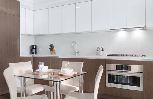 Hell's Kitchen Apartment | Steps from Hudson River 1 Deluxe BR city view | Huge Windows