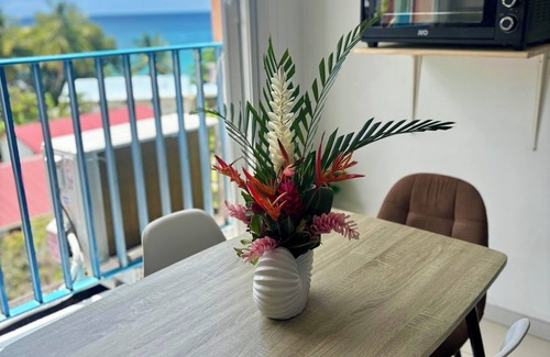 Le Diamant Apartment | Studio Blue Wave Diamond - sea view, 1 minute walk from the beach!