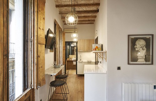 Gothic Quarter Apartment | Studio with balcony, equipped with kitchenette and bathroom