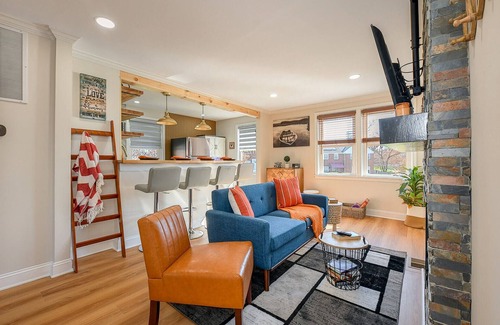 Parkville Apartment | Stylish 2BR with King Bed, Coffee Bar, Smart TVs, Spa Shower, and Great WiFi