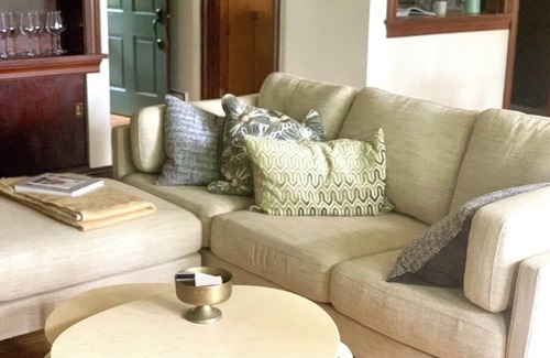 Fry's Spring House | Stylish mid-century house walking distance to UVA with fireplace and sunset view